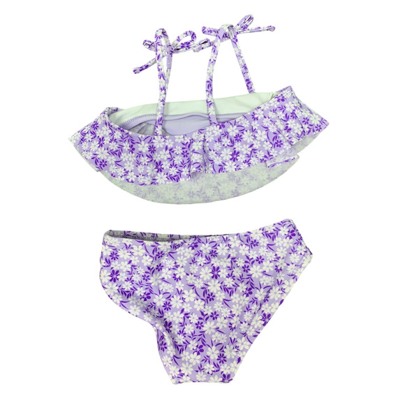 New Art Class Girls Medium (8) UPF 50+ Purple Floral Bikini 2PC Swim Swimsuit - Picture 2 of 3